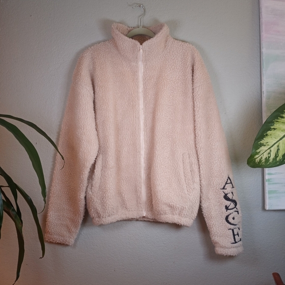 Neaux Wrld One Piece Compass Anime Fuzzy Zip Up Teddy Jacket Pop Art Casual Boho - Picture 2 of 8